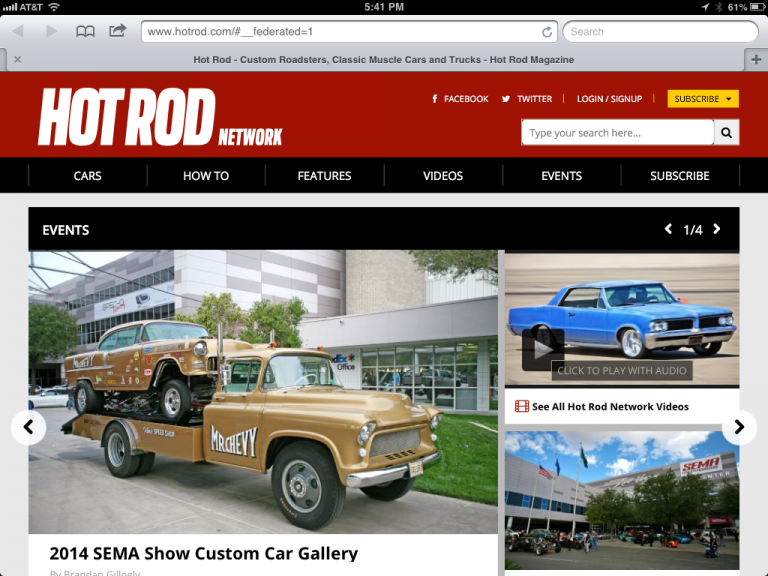 Mr. Chevy Gasser Lands on Hot Rod Magazine Home Page