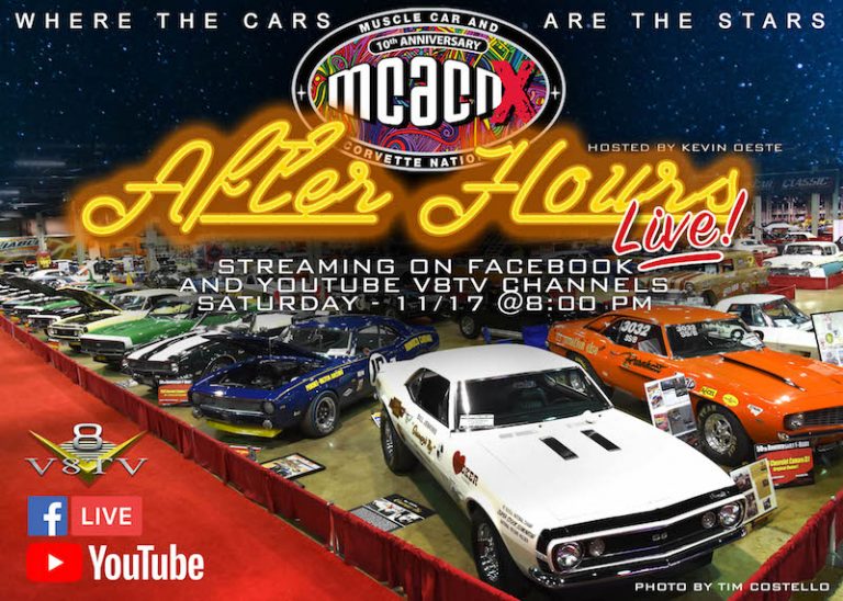 Muscle Car And Corvette Nationals After Hours LIVE!  V8TV Video Event 11/17/2018 8:00  PM CST