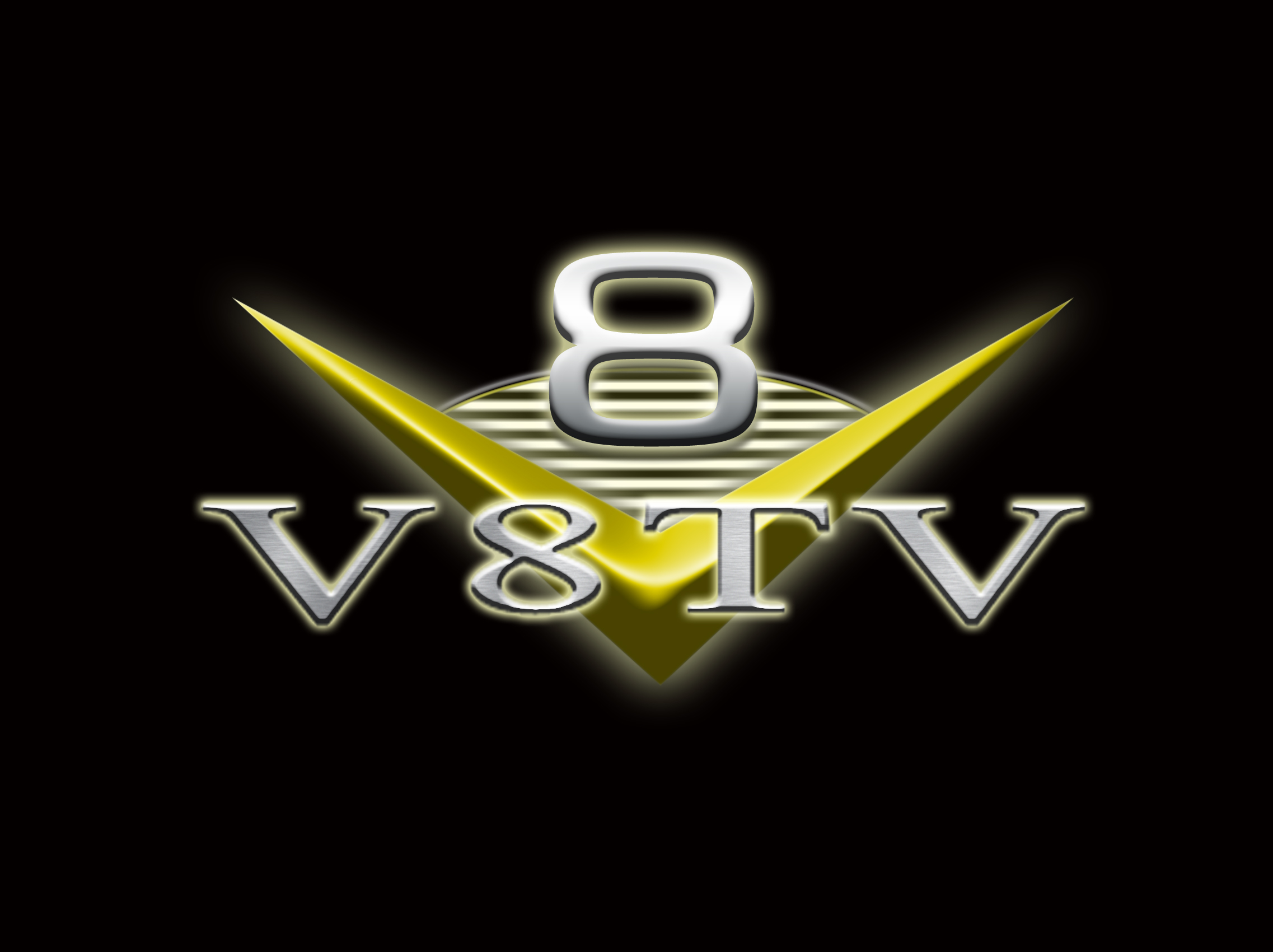 V8TV Logo Black Background