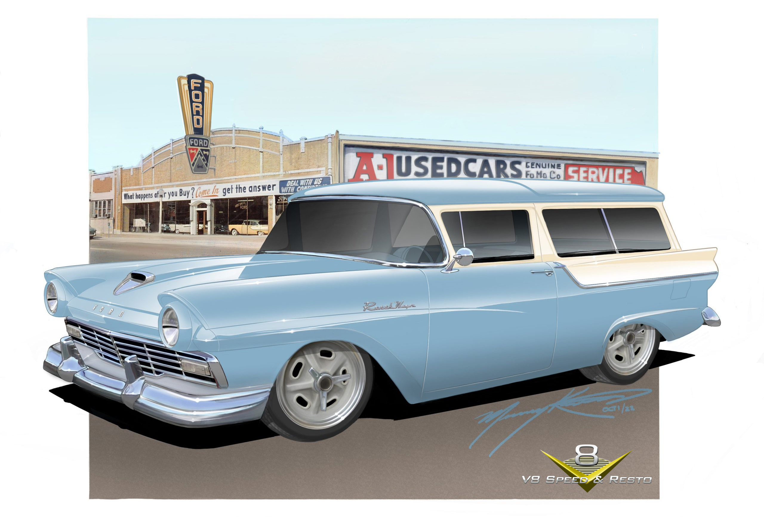 1957 Ford Ranch Wagon SOHC Full Build at V8 Speed and Resto Shop Photo Gallery