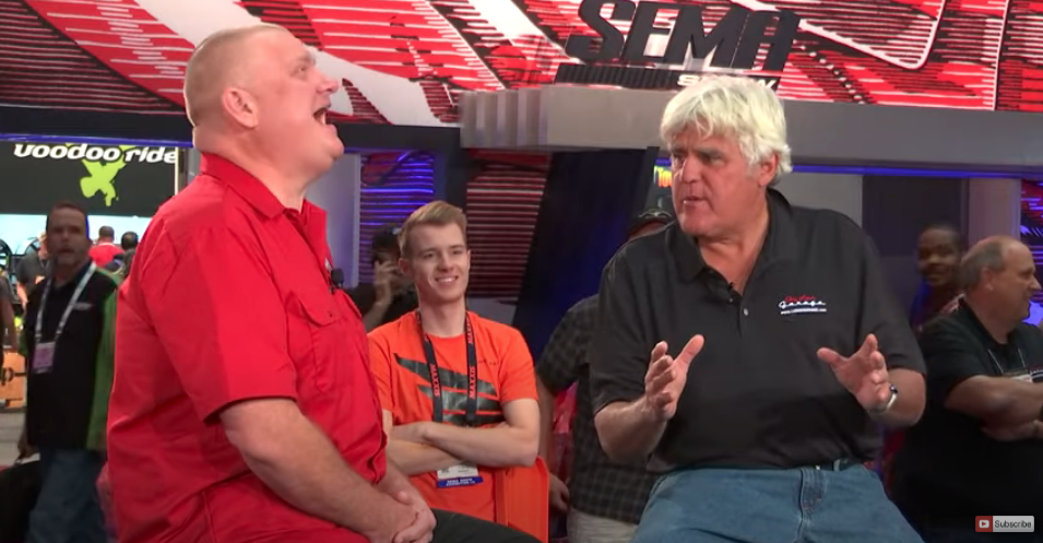 Kevin Oeste interviews Jay Leno at the 2018 SEMA Show
