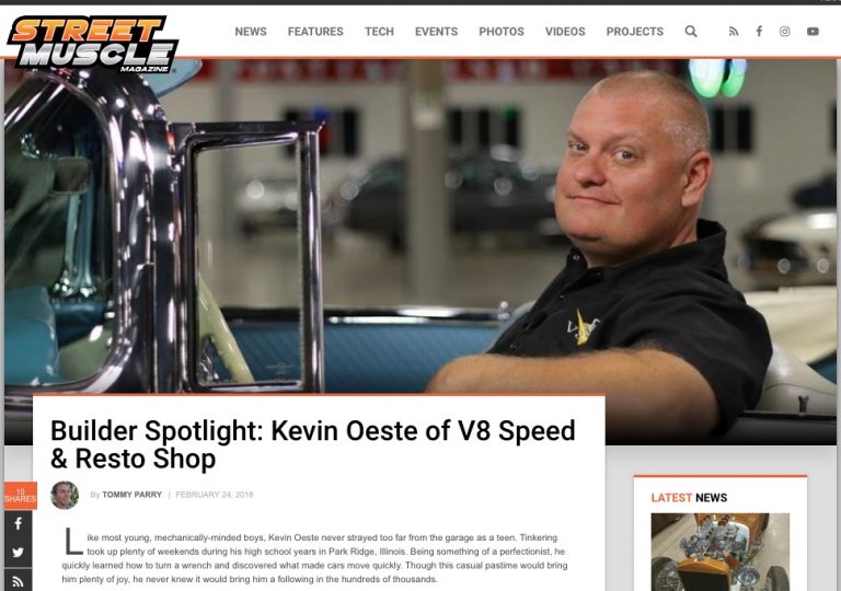 V8 Speed & Resto Shop Featured In Street Muscle Magazine