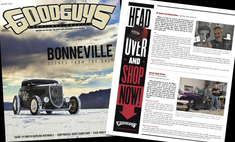 V8 Speed & Resto Shop Featured In August 2016 Goodguys Gazette Paint Tips Article