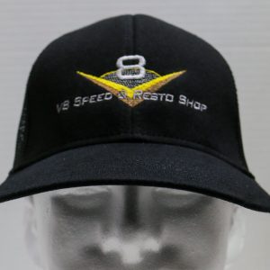 V8 Speed and Resto Shop Black Trucker Hat