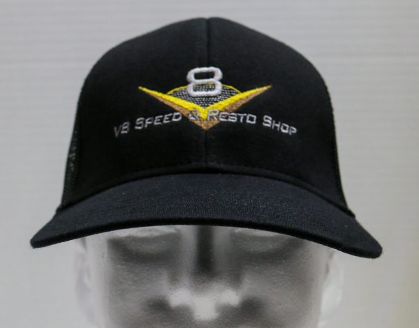 V8 Speed and Resto Shop Black Trucker Hat