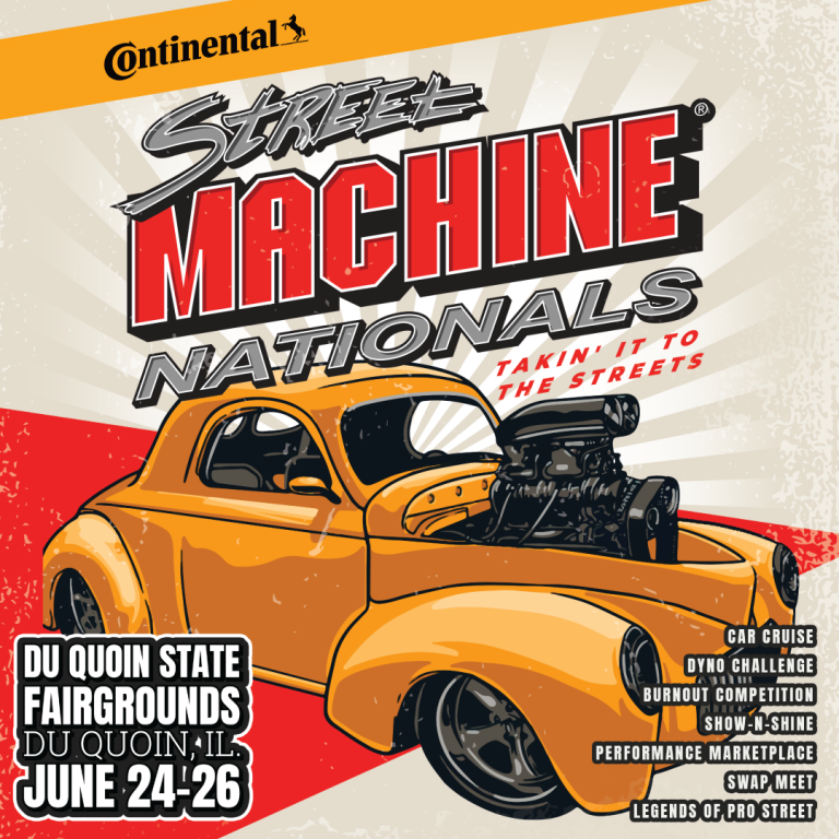 Start your engines… Registration for Continental Tire Street Machine Nationals, June 24-26, 2022 in Du Quoin, IL is now open!