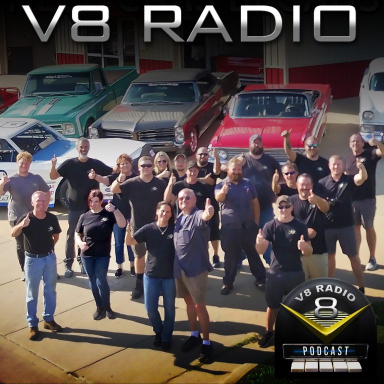 Who are the V8 Speed and Resto Shop Team members?   You’ll find out, with automotive trivia and much more on the V8 Radio Podcast.