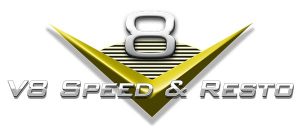 V8 Speed and Resto Shop Logo White Background