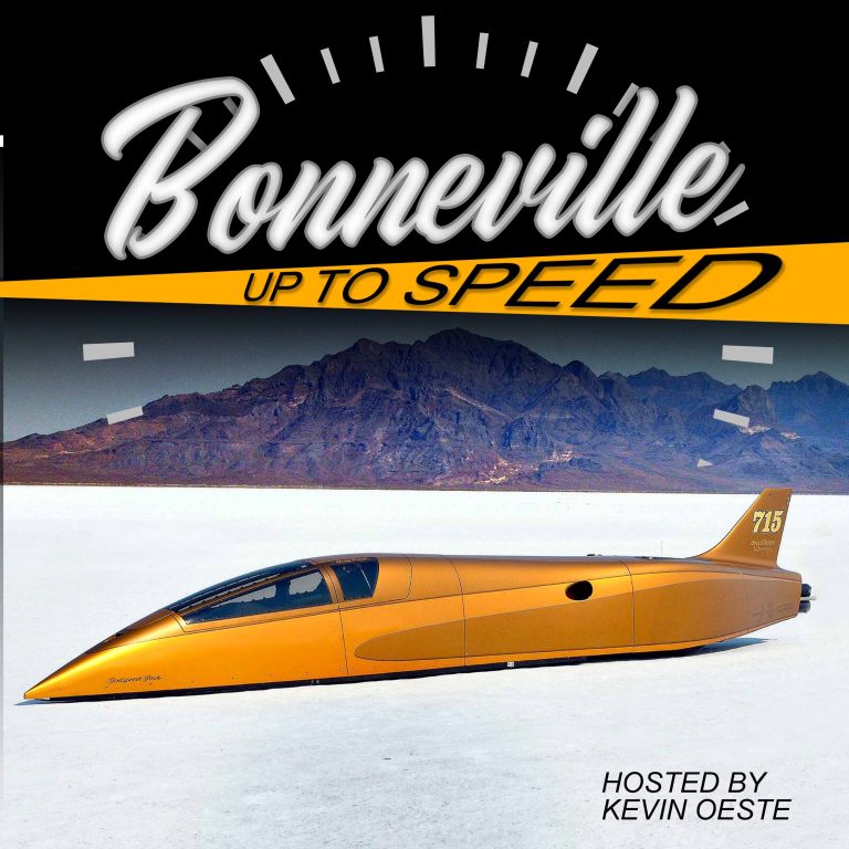 Driving the Speed Demon Streamliner with Chris Raschke at the 2022 PRI Show on the Bonneville Up To Speed Podcast