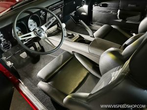 1968 Chevrolet Camaro LSA 6 Speed pro-touring build at V8 Speed and Resto Shop Custom Recaro Seats and Console Interior