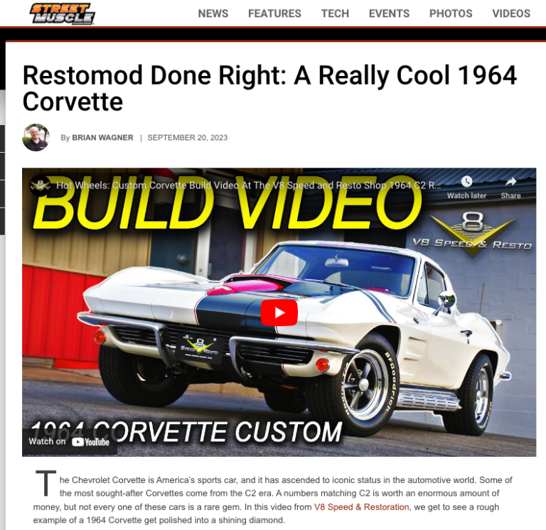 1964 Chevrolet Corvette Custom Restomod Featured In Street Muscle Magazine!
