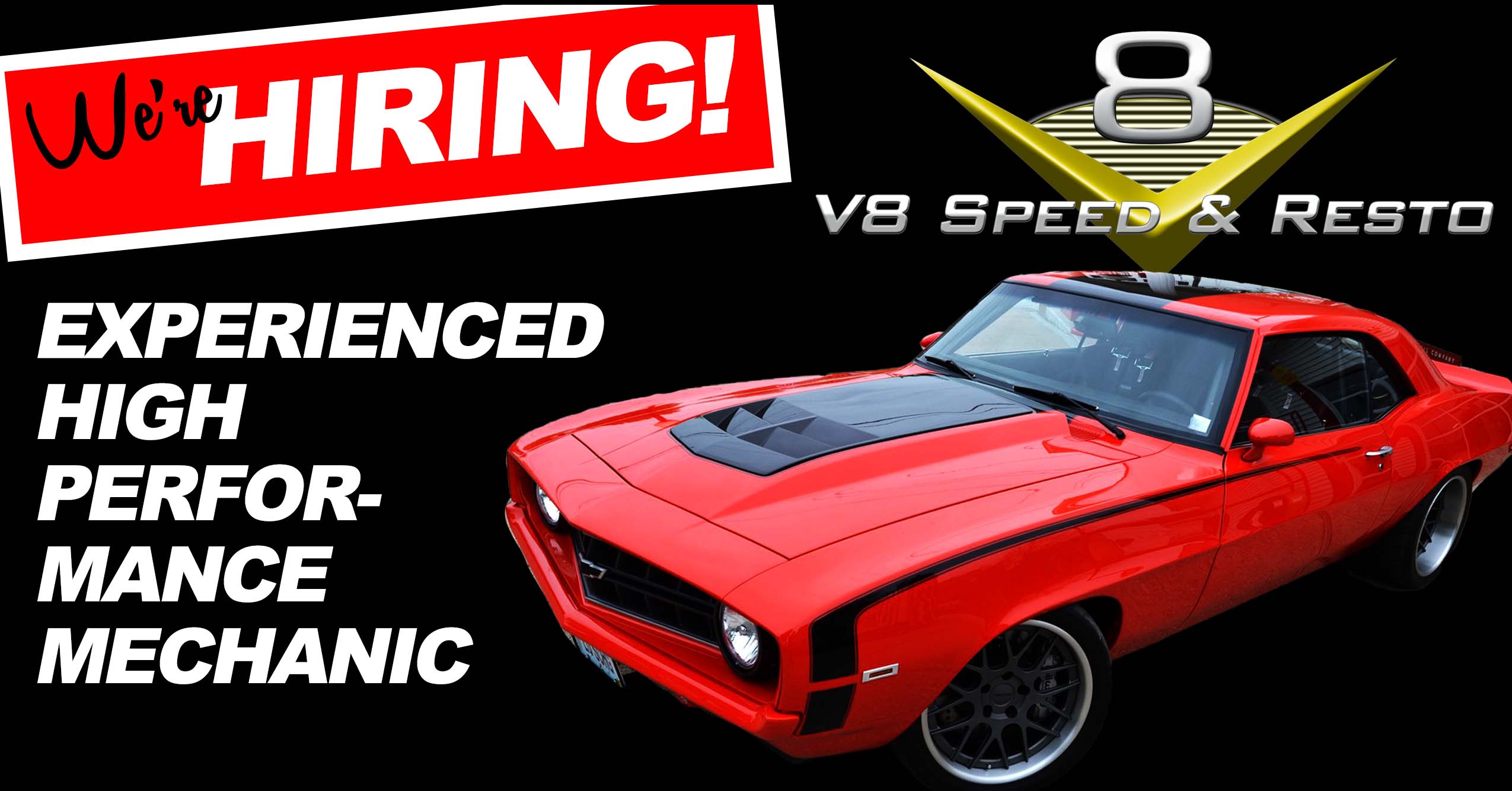 V8 Speed and Resto Shop Seeks Experienced High Performance Mechanic for Restoration and Custom Car Work