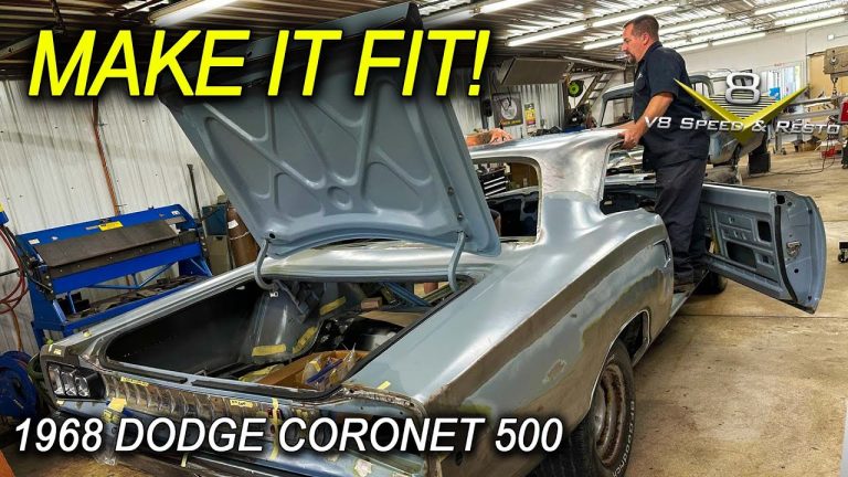 1968 Dodge Coronet Fitting Trim After Panel Replacement Before Paint V8 Speed and Resto Shop Video