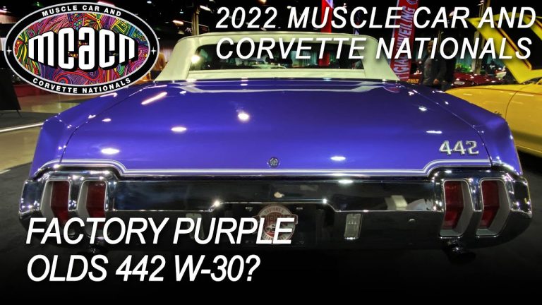 1970 Oldsmobile 442 W30 Convertible in PLUM CRAZY at 2022 MCACN Show Muscle Car Of The Week