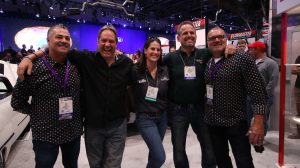 Kelle Oeste hangs with her pals Steve Strope, Mike and Jim Ring, and Troy Trepanier at the SEMA Show in Las Vegas