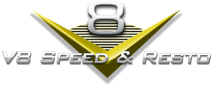 V8 Speed and Resto Shop Logo