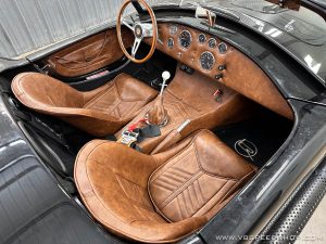 Custom leather interior crafted by the V8 Speed and Resto Shop