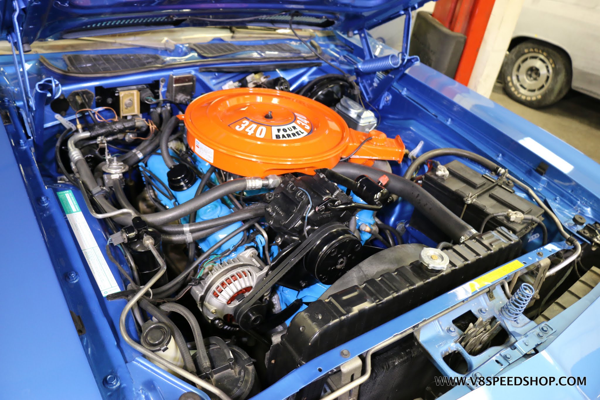 Engine and Underhood Engine Bay Restoration on a 1973 Plymouth ‘Cuda 340 at the V8 Speed and Resto Shop