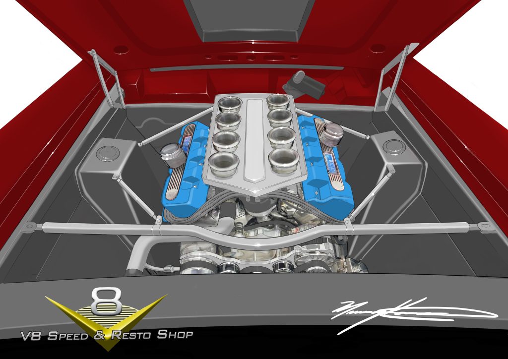 1969 Ford Cobra "EmBossed" custom build at V8 Speed and Resto Shop