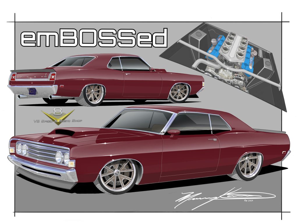 1969 Ford Cobra "EmBossed" custom build at V8 Speed and Resto Shop