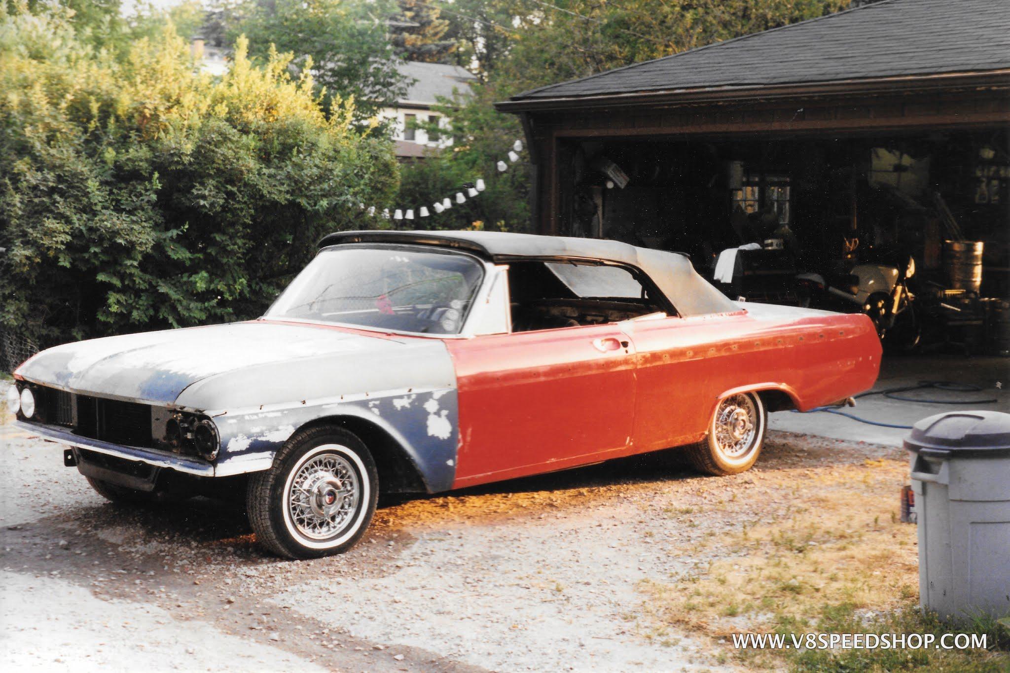 stripping paint from the 1962 Ford Galaxie 500 XL convertible